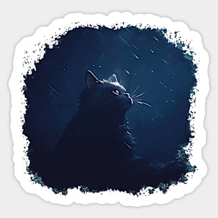Cat night Sticker